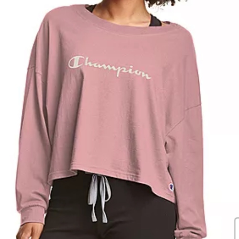 New Champion Pink Long Sleeve Boat Neck Pajama Top Medium NWT